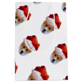 Santa Corgi Weihnachtsmitteltasche Mittlere Geschenktüte (Vorderseite)