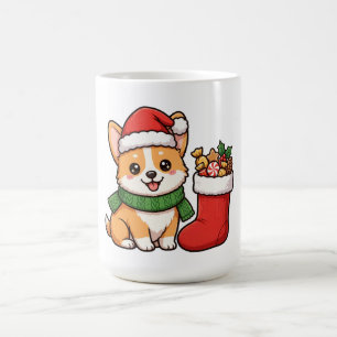 Santa Corgi Welpen Weihnachtskaffeetasse Kaffeetasse