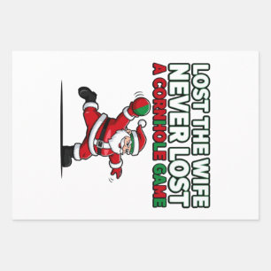 Santa Cornhole-Spiel Feiertags lustiger Weihnachts Geschenkpapier Set