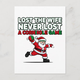 Santa Cornhole-Spiel Feiertags lustiger Weihnachts Postkarte