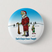 Santa Corpse Funny Zombie Cartoon Button (Vorderseite)