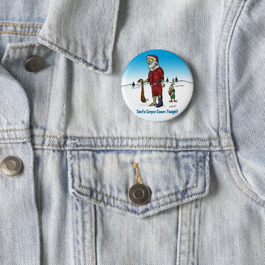 Santa Corpse Funny Zombie Cartoon Button (Beispiel)