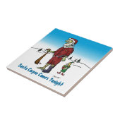 Santa Corpse Funny Zombie Cartoon Fliese (Seite)