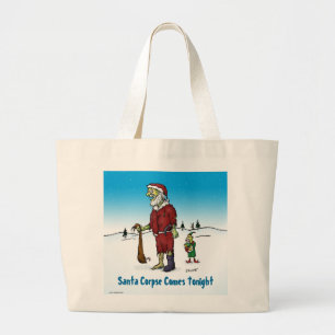 Santa Corpse Funny Zombie Cartoon Jumbo Stoffbeutel