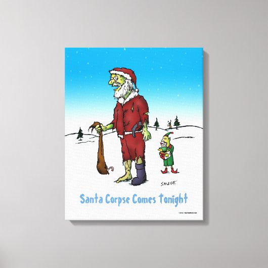 Santa Corpse Funny Zombie Cartoon Leinwanddruck (Vorderseite)