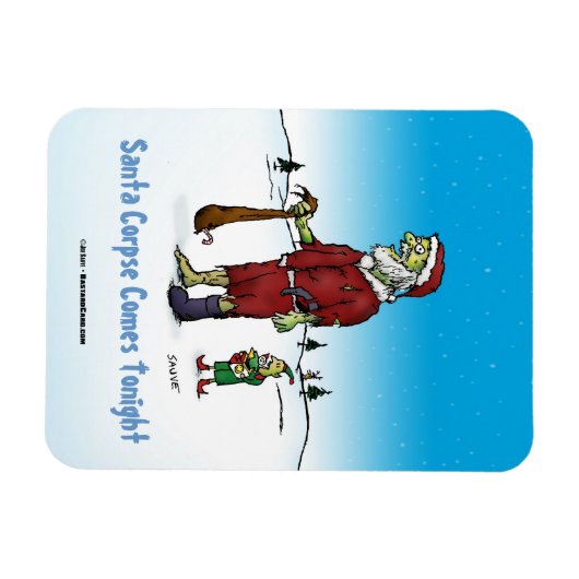 Santa Corpse Funny Zombie Cartoon Magnet (Horizontal)
