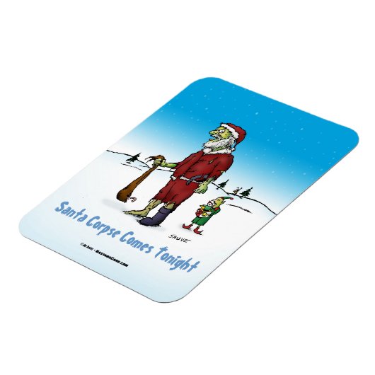 Santa Corpse Funny Zombie Cartoon Magnet (Linke Seite)