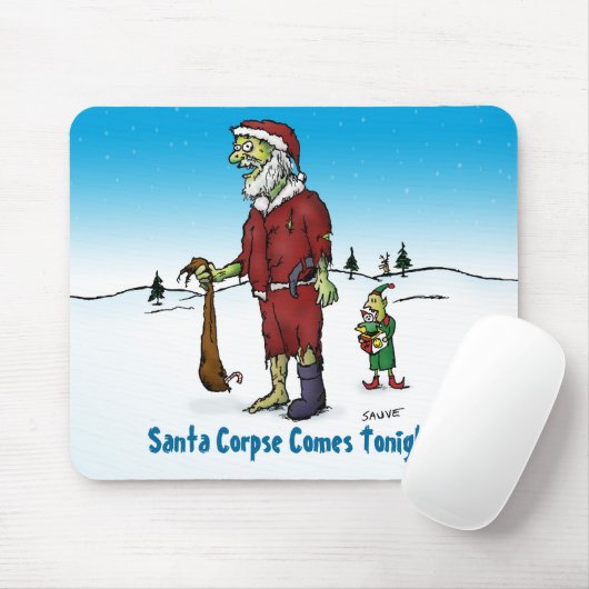 Santa Corpse Funny Zombie Cartoon Mousepad (Mit Mouse)
