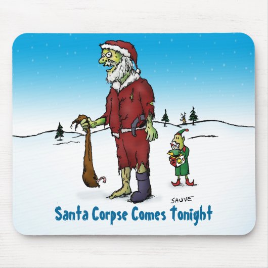 Santa Corpse Funny Zombie Cartoon Mousepad (Vorne)