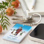 Santa Corpse Funny Zombie Cartoon Schlüsselanhänger (Vorderseite rechts)