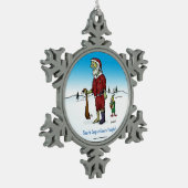 Santa Corpse Funny Zombie Cartoon Schneeflocken Zinn-Ornament (Links)