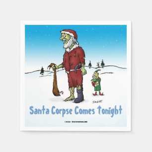 Santa Corpse Funny Zombie Cartoon Serviette