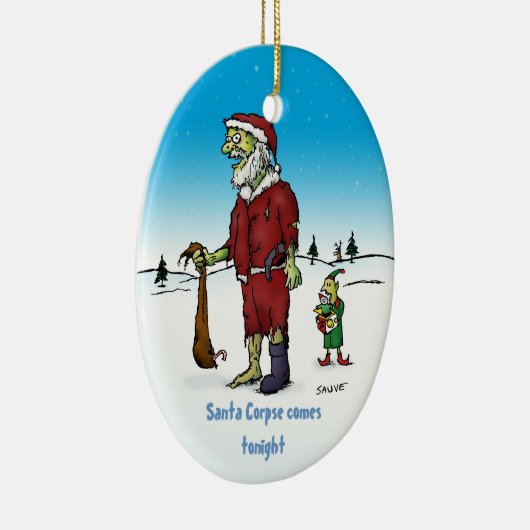 Santa Corpse Funny Zombie Keramik Ornament (Rechts)