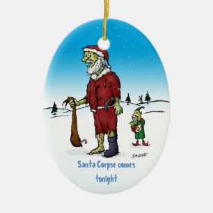 Santa Corpse Funny Zombie Keramik Ornament