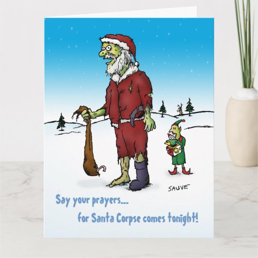 Santa Corpse Funny Zombie Xmas Big Karte (Vorderseite)
