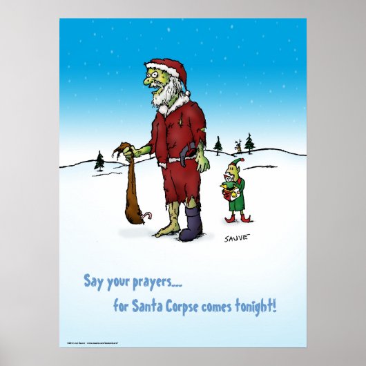 Santa Corpse Zombie Cartoon Poster (Vorne)