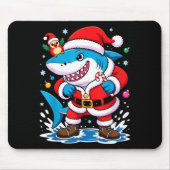 Santa Costume For Kids Boys Adults Funny Shark Chr Mousepad (Vorne)