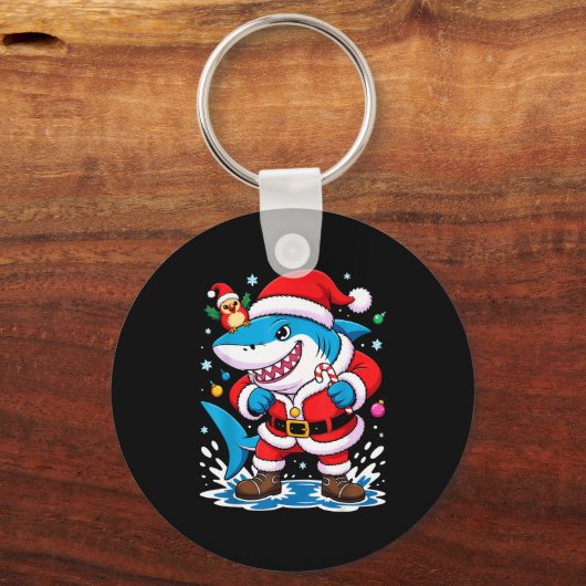 Santa Costume For Kids Boys Adults Funny Shark Chr Schlüsselanhänger (Vorderseite)
