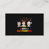 Santa Cow Happy Hallothanksmas Halloween Thanksgiv Visitenkarte (Rückseite)