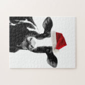 Santa Cow-Holstein Milchkuh Puzzle (Horizontal)