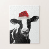 Santa Cow-Holstein Milchkuh Puzzle (Vertikal)