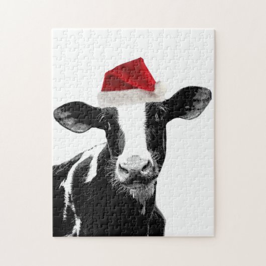 Santa Cow-Holstein Milchkuh Puzzle (Vertikal)