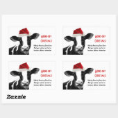 Santa Cow - Milchkühe mit Weihnachtsmannmütze Rechteckiger Aufkleber (Blatt)