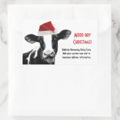 Santa Cow - Milchkühe mit Weihnachtsmannmütze Rechteckiger Aufkleber (Tasche)