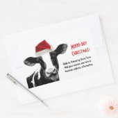 Santa Cow - Milchkühe mit Weihnachtsmannmütze Rechteckiger Aufkleber (Umschlag)