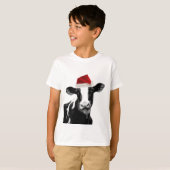 Santa Cow - Milchkühe mit Weihnachtsmannmütze T-Shirt (Vorne ganz)