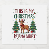 Santa Cow Xmas Tree Lights This Is My Christmas Pa Schaumweinetikett (Einzelnes Label)