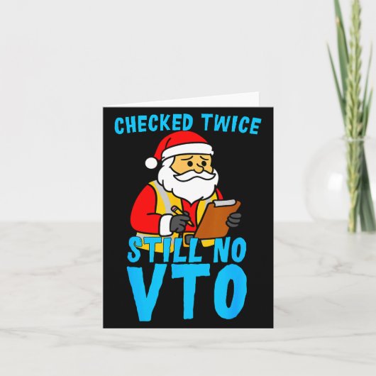 Santa Coworker Christmas Swagazon Checked Twice St Karte (Vorderseite)