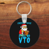 Santa Coworker Christmas Swagazon Checked Twice St Schlüsselanhänger (Vorderseite)