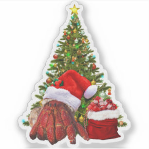 Santa Crab Funny Christmas Hermit Crab Lover Aufkleber