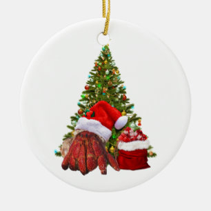 Santa Crab Funny Christmas Hermit Crab Lover Keramik Ornament