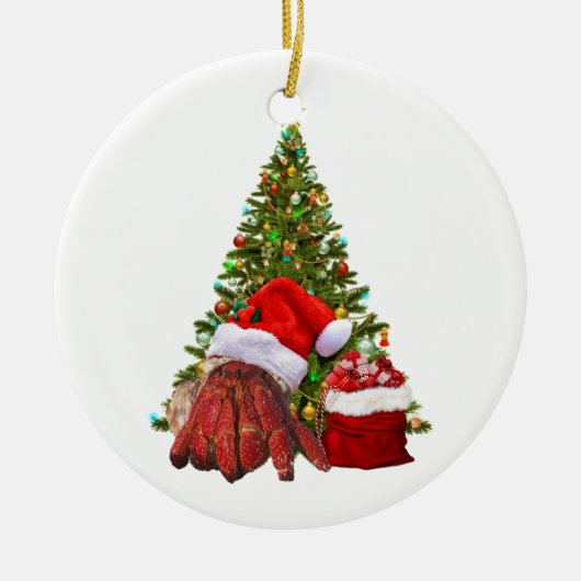 Santa Crab Funny Christmas Hermit Crab Lover Keramik Ornament (Vorne)