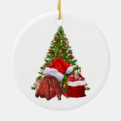 Santa Crab Funny Christmas Hermit Crab Lover Keramik Ornament (Hinten)