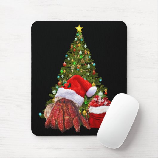 Santa Crab Funny Christmas Hermit Crab Lover Mousepad (Mit Mouse)
