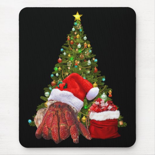 Santa Crab Funny Christmas Hermit Crab Lover Mousepad (Vorne)