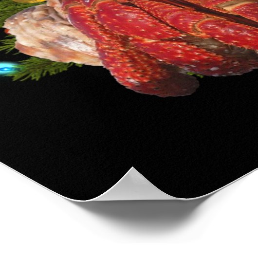 Santa Crab Funny Christmas Hermit Crab Lover Poster (Ecke)