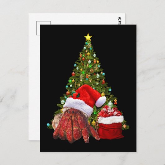 Santa Crab Funny Christmas Hermit Crab Lover Postkarte (Vorne/Hinten)