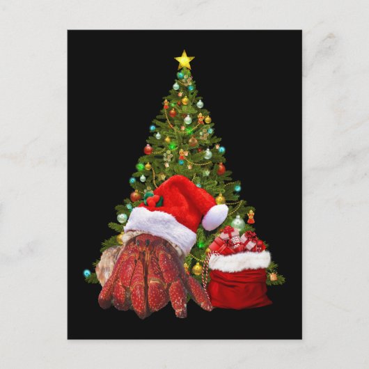 Santa Crab Funny Christmas Hermit Crab Lover Postkarte (Vorderseite)