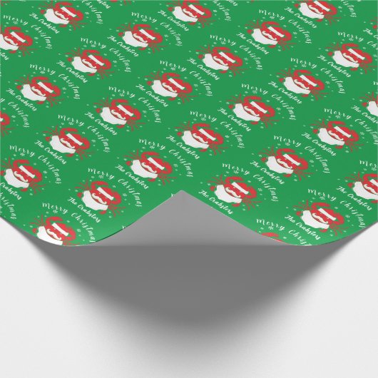 Santa Crab mit festlichem Urlaub Frohe Weihnachten Geschenkpapier (Ecke)