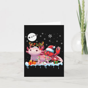 Santa Crab Riding Axolotl Rentierfisch Weihnachtss Karte