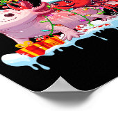 Santa Crab Riding Axolotl Rentierfisch Weihnachtss Poster (Ecke)