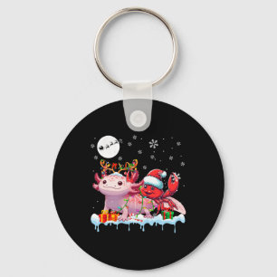Santa Crab Riding Axolotl Rentierfisch Weihnachtss Schlüsselanhänger