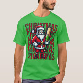 SANTA Cricket Mascot Player Weihnachtskricketmas T-Shirt (Vorderseite)