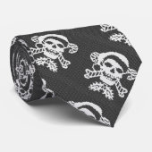 Santa Crossbones Skull in Ugly Sweater Style Krawatte (Gerollt)
