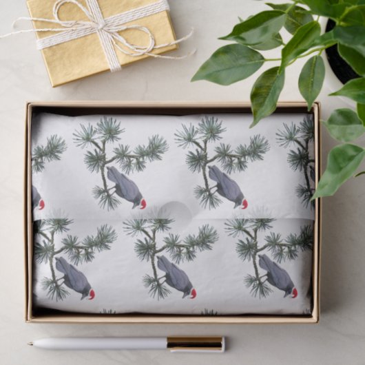 Santa Crow in Pine Tissue Paper Seidenpapier (Geschenk)