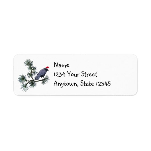 Santa Crow Pine Return Address Labels (Vorne)